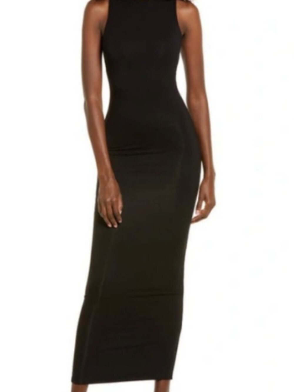 Naked Wardrobe Sleek Black Sleeveless Bodycon Dress - Classic Evening Wear